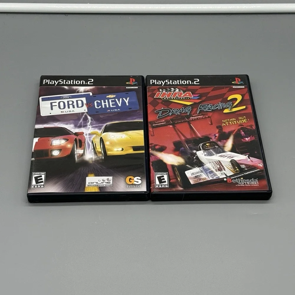 PS2 Racing 2 Game Lot Ford Vs.‎ Chevy & IHRA Drag Racing 2 Tested Working